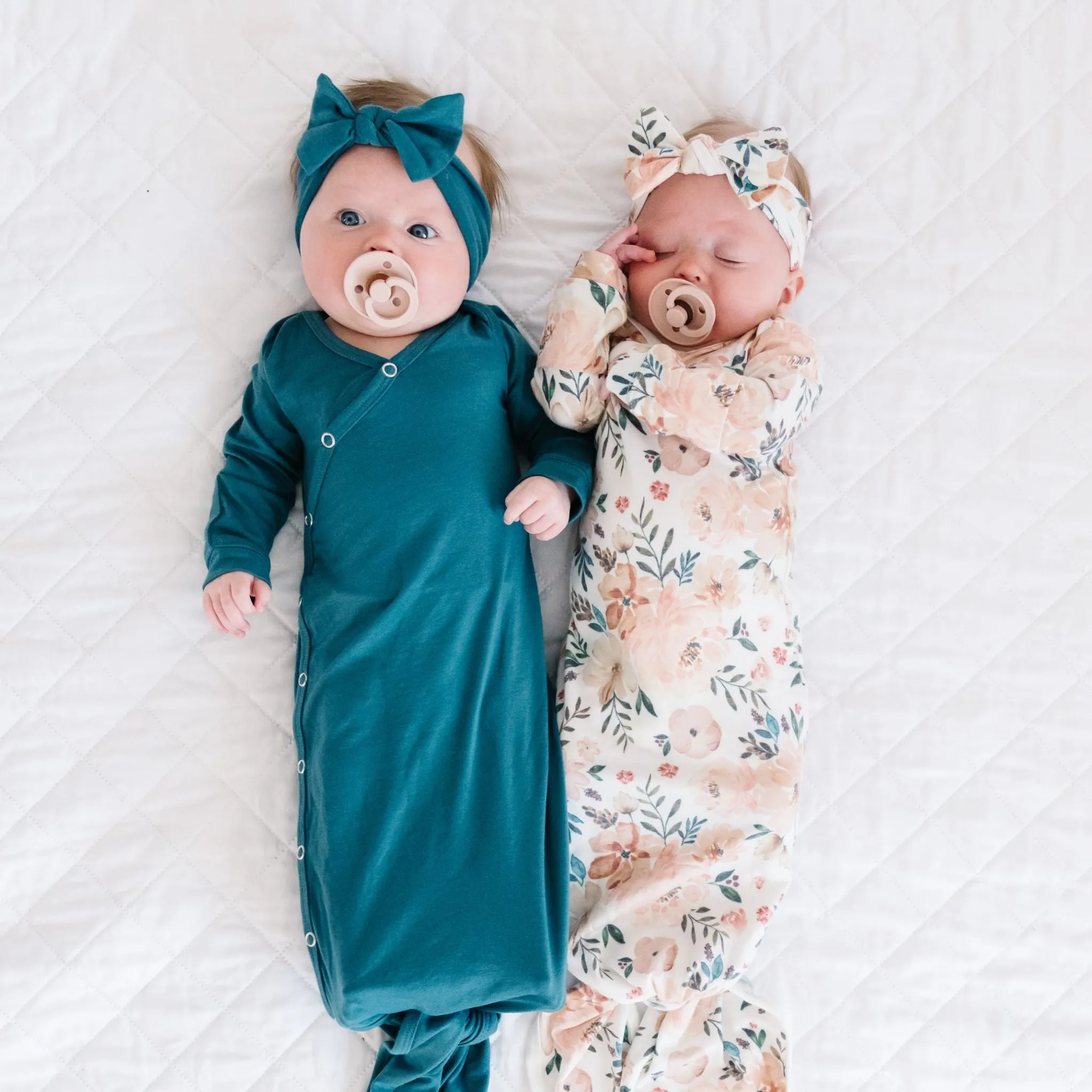 Newborn Knotted Gown - Steel