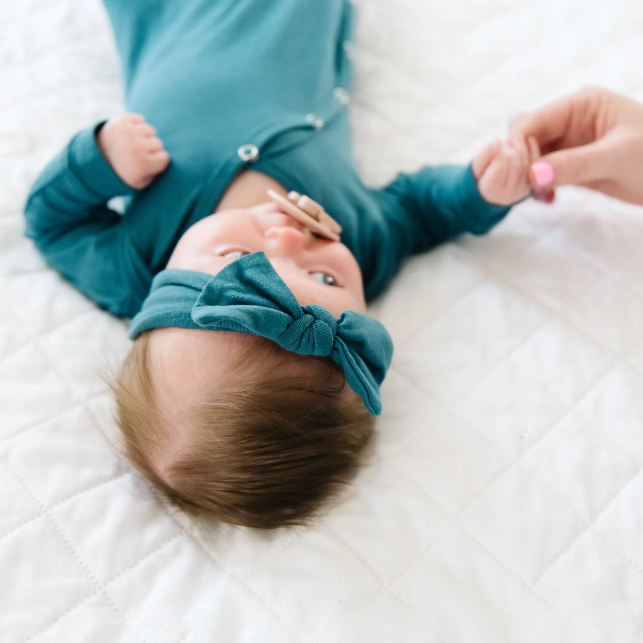 Newborn Knotted Gown - Steel