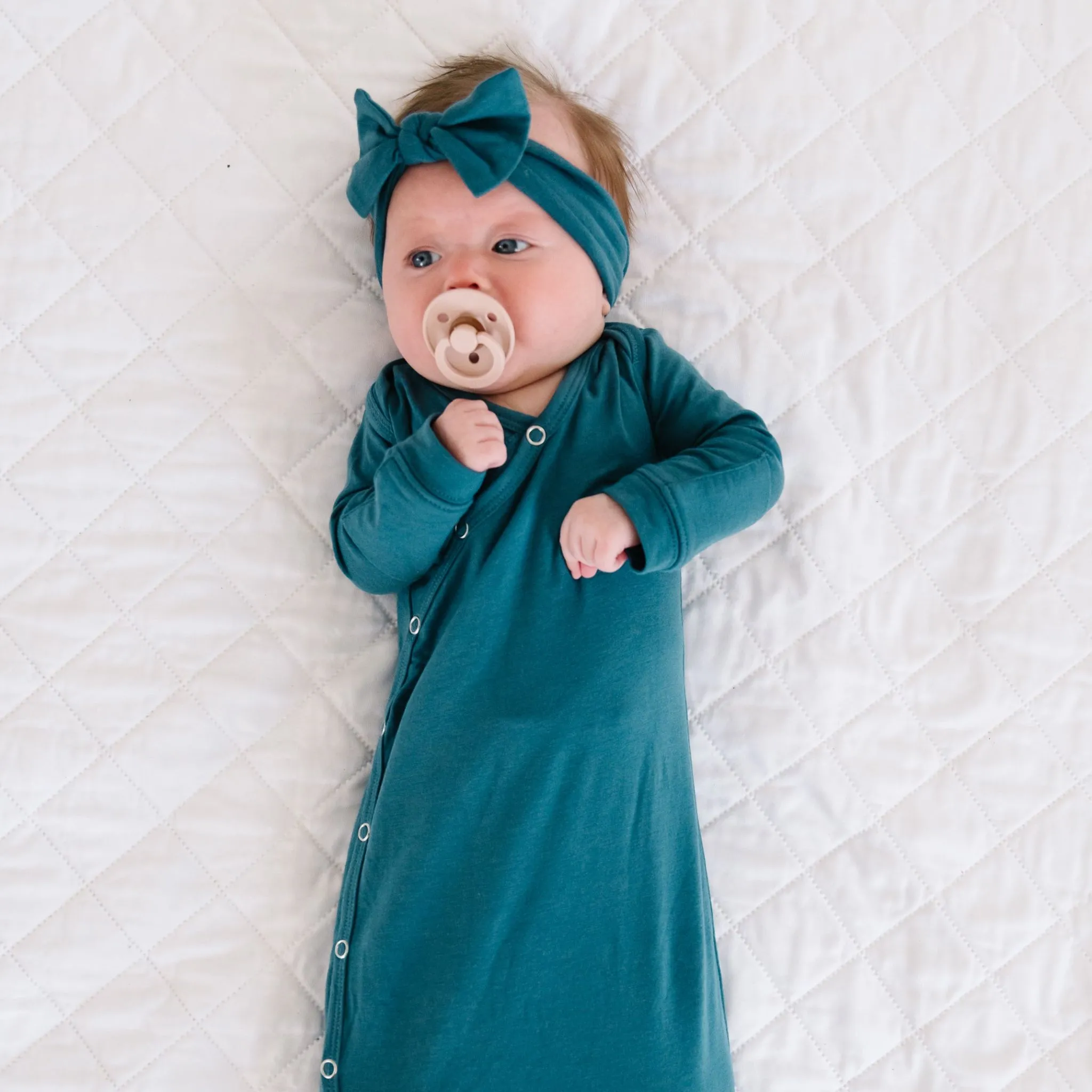 Newborn Knotted Gown - Steel