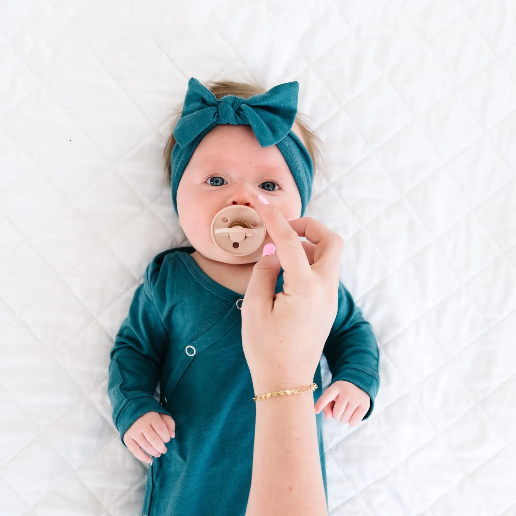Newborn Knotted Gown - Steel