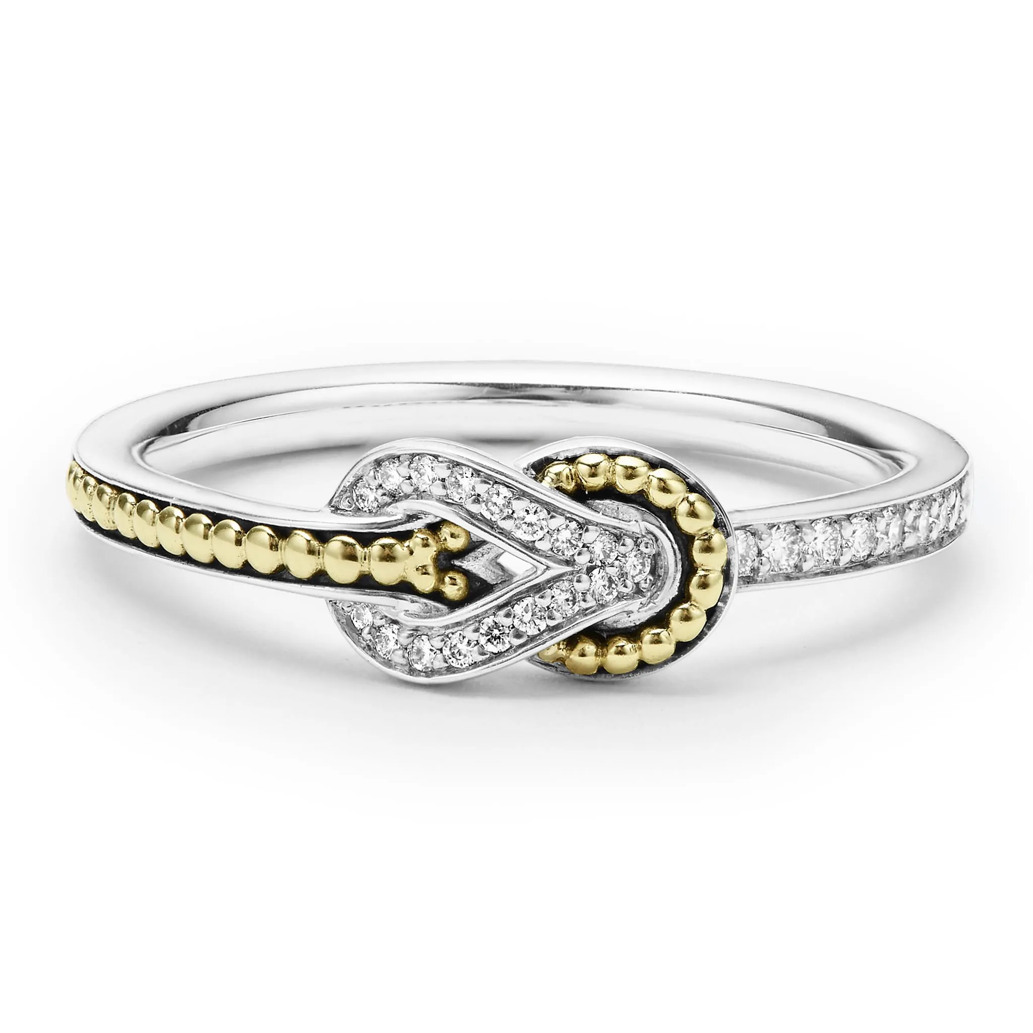 Newport Petite Two-Tone Knot Diamond Ring