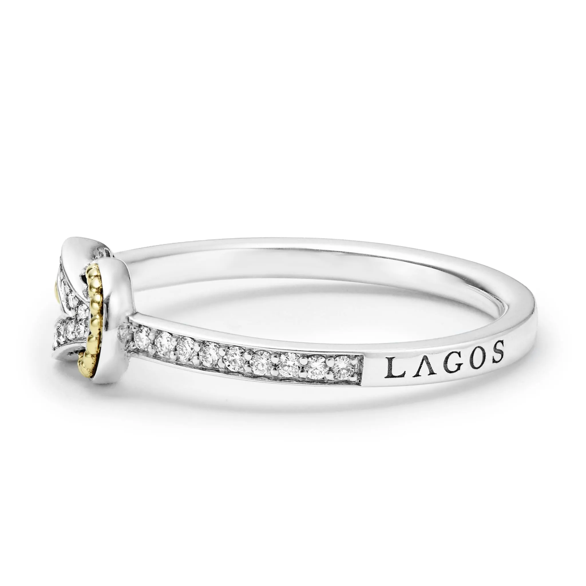 Newport Petite Two-Tone Knot Diamond Ring
