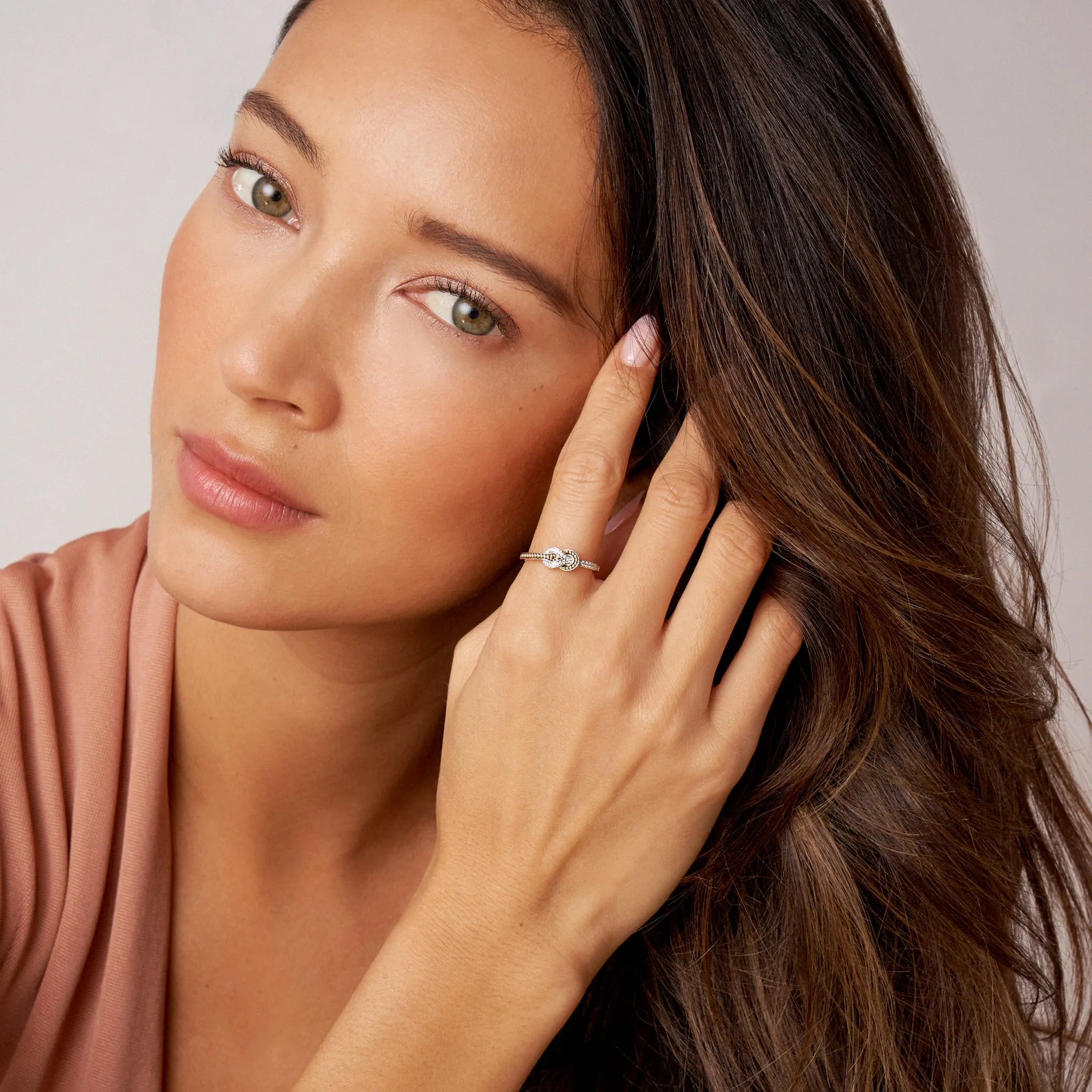 Newport Petite Two-Tone Knot Diamond Ring
