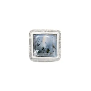 Nuna - Dendritic Agate Woven Adjustable Silver Ring