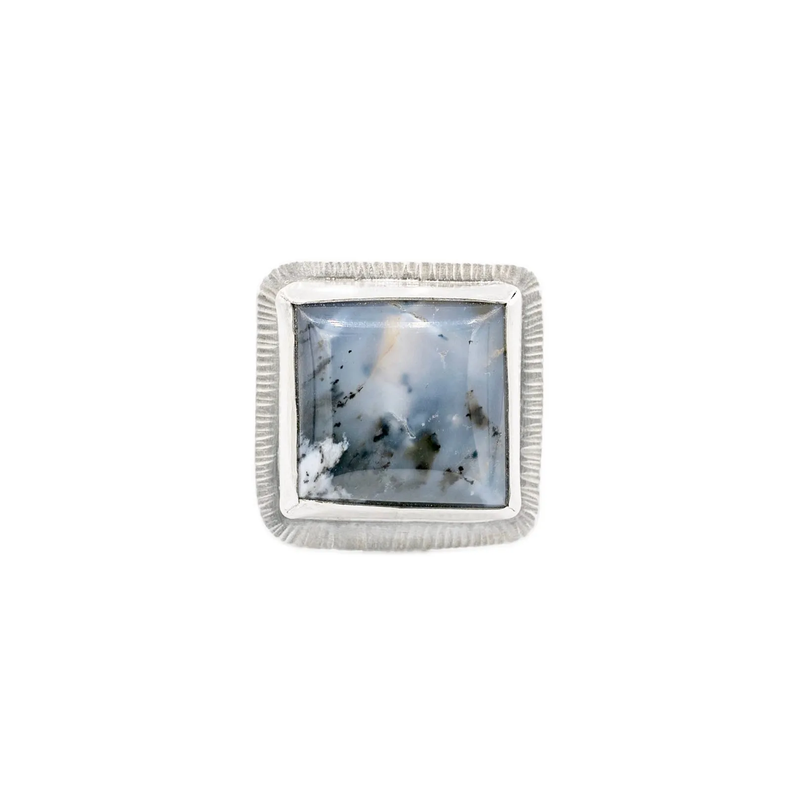 Nuna - Dendritic Agate Woven Adjustable Silver Ring