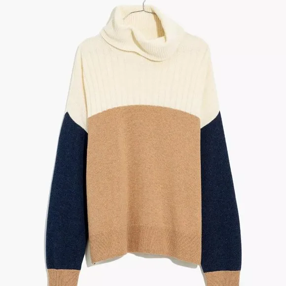 [NWT] Madewell Wool Colorblock Turtleneck Sweater