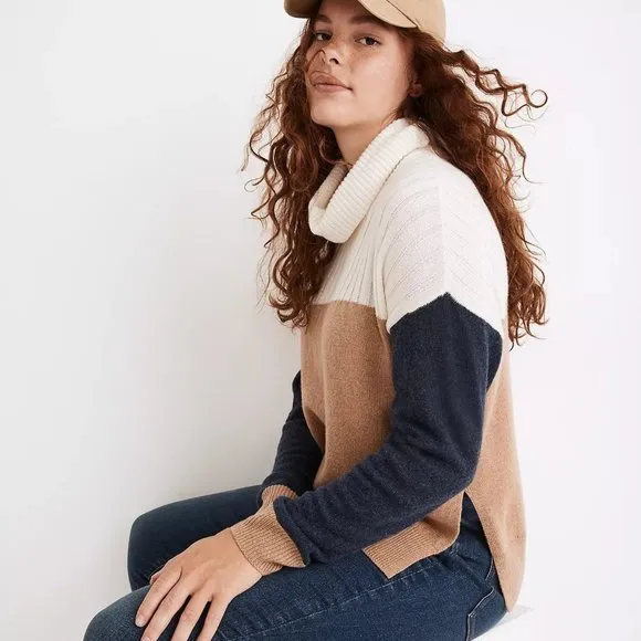 [NWT] Madewell Wool Colorblock Turtleneck Sweater