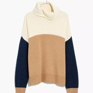 [NWT] Madewell Wool Colorblock Turtleneck Sweater