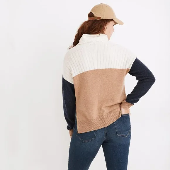 [NWT] Madewell Wool Colorblock Turtleneck Sweater