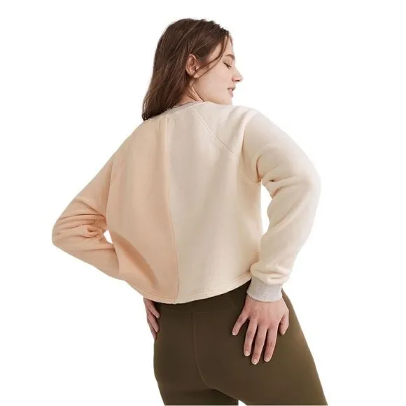 NWT Madewell Airyterry Colorblock Crop Sweatshirt