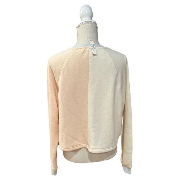 NWT Madewell Airyterry Colorblock Crop Sweatshirt