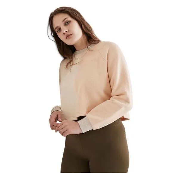 NWT Madewell Airyterry Colorblock Crop Sweatshirt