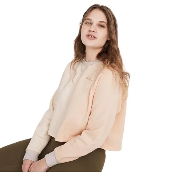 NWT Madewell Airyterry Colorblock Crop Sweatshirt
