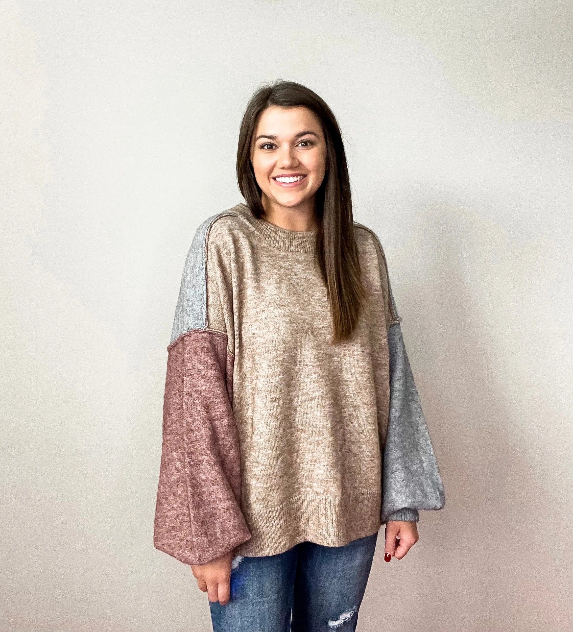 Oatmeal Colorblock Sweater