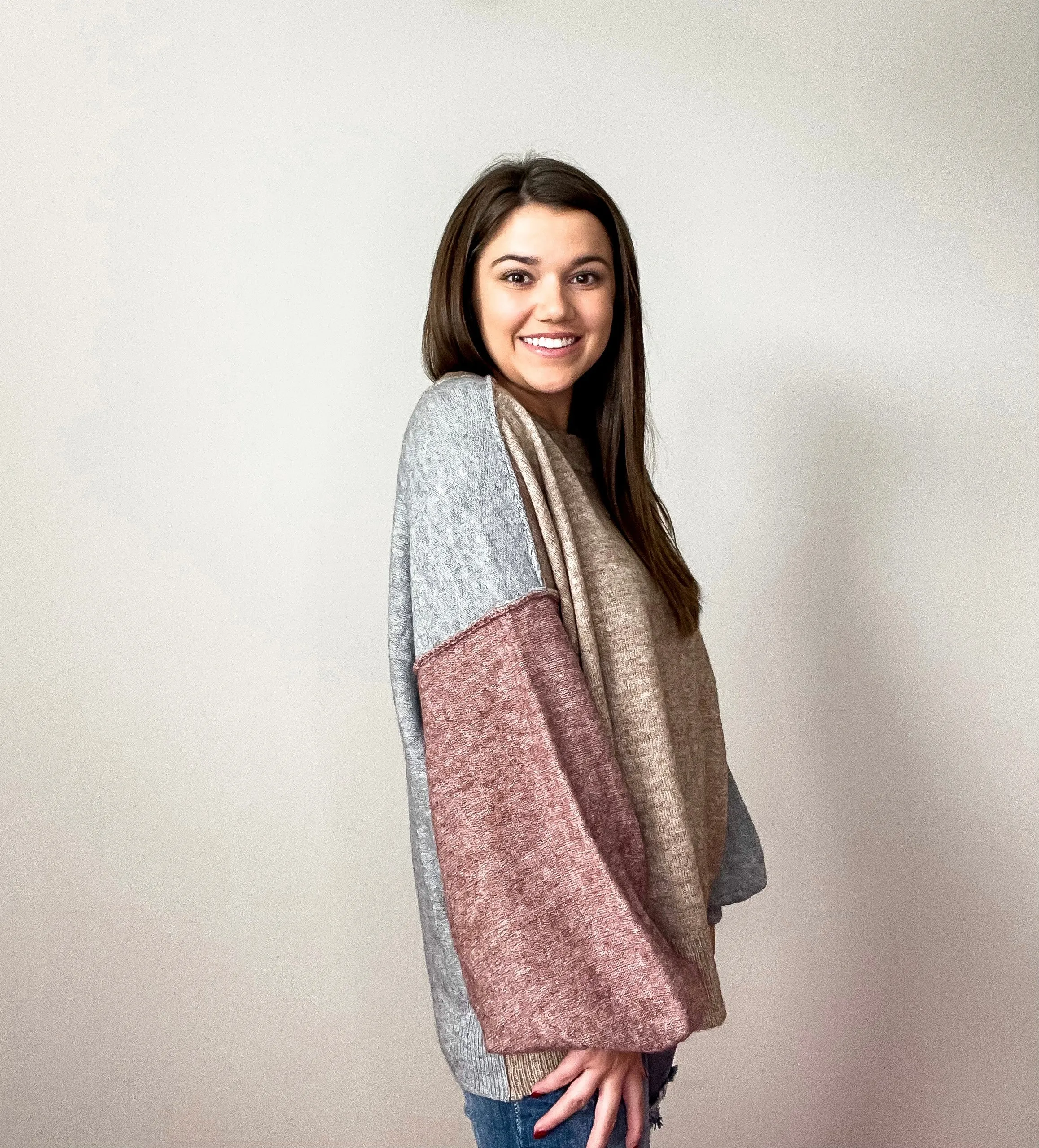 Oatmeal Colorblock Sweater