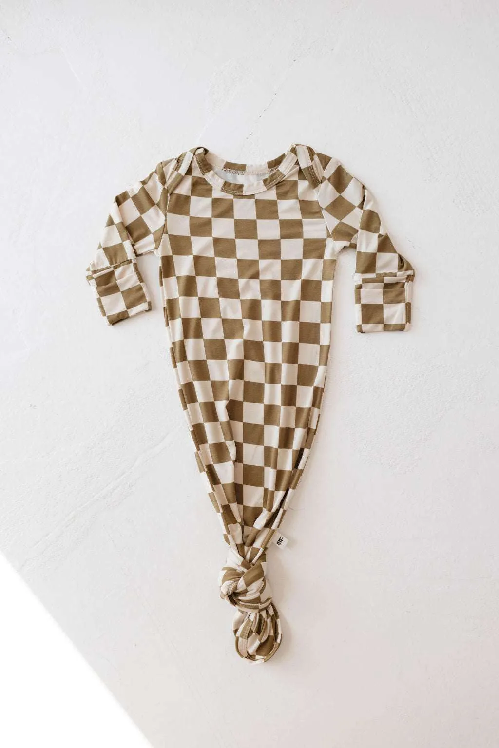 Olive Checkerboard | Bamboo Knotted Gown
