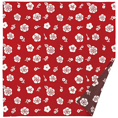 Omotenashi -  Double-Sided Dyeing Bara (Rose) Red/Brown 薔薇 （ばら）／深緋（こきひ） - Furoshiki (Japanese Wrapping Cloth)