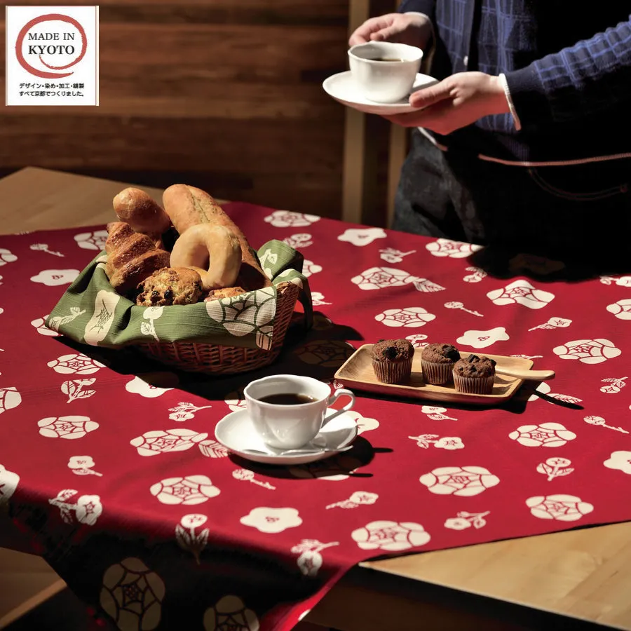 Omotenashi -  Double-Sided Dyeing Bara (Rose) Red/Brown 薔薇 （ばら）／深緋（こきひ） - Furoshiki (Japanese Wrapping Cloth)