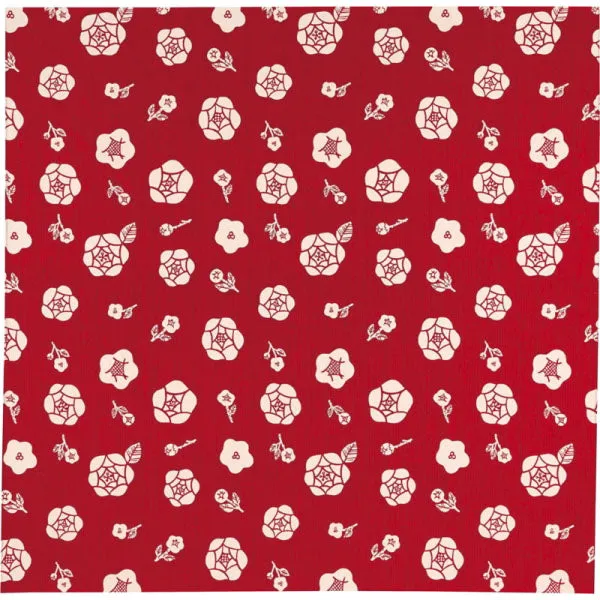 Omotenashi -  Double-Sided Dyeing Bara (Rose) Red/Brown 薔薇 （ばら）／深緋（こきひ） - Furoshiki (Japanese Wrapping Cloth)
