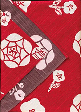 Omotenashi -  Double-Sided Dyeing Bara (Rose) Red/Brown 薔薇 （ばら）／深緋（こきひ） - Furoshiki (Japanese Wrapping Cloth)