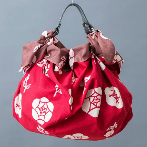 Omotenashi -  Double-Sided Dyeing Bara (Rose) Red/Brown 薔薇 （ばら）／深緋（こきひ） - Furoshiki (Japanese Wrapping Cloth)