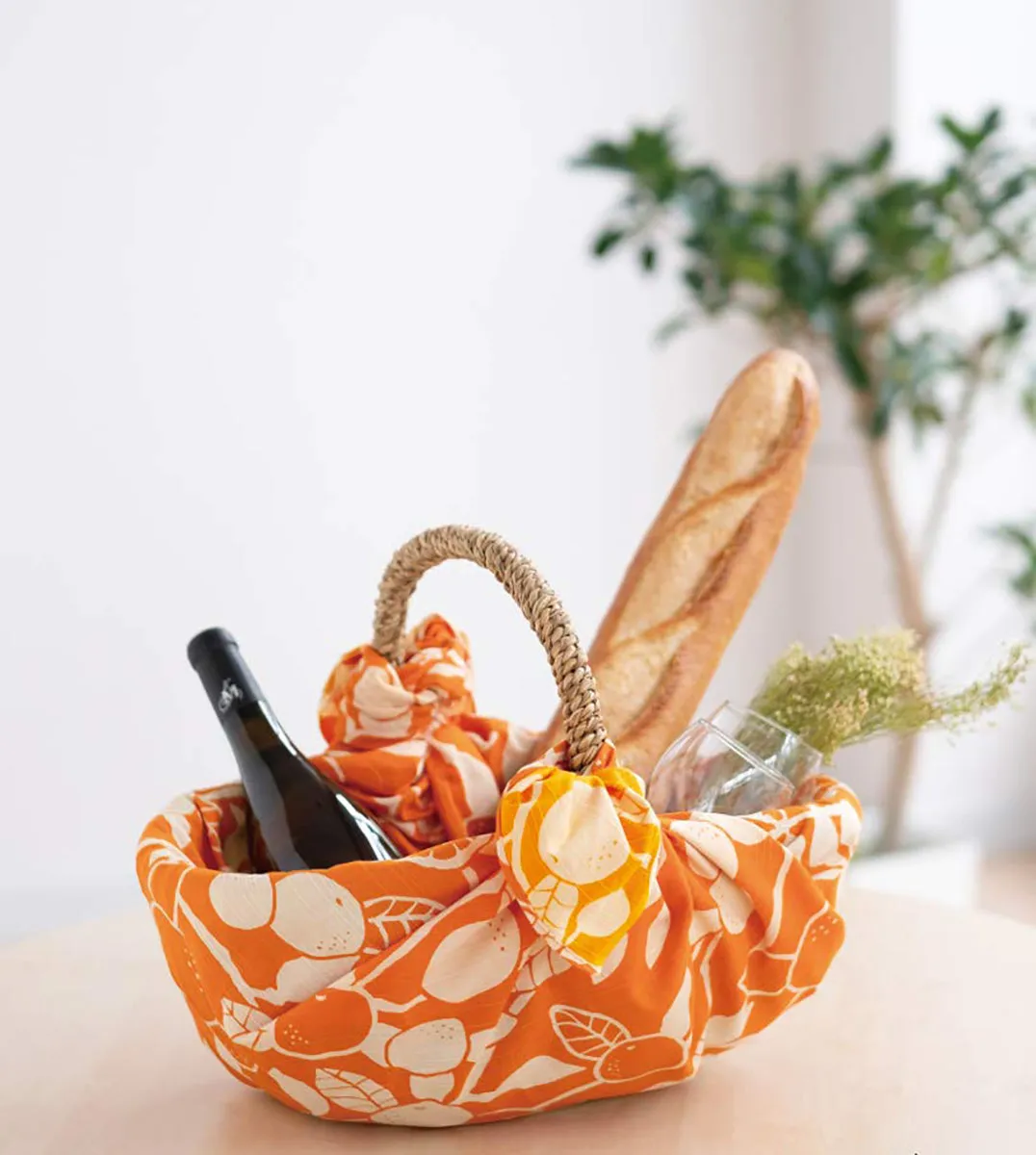 Omotenashi -  Double-Sided Dyeing Daidai - Orange 橙 （だいだい）／橙色（だいだいいろ）- Furoshiki 50 x 50 cm (Japanese Wrapping Cloth)