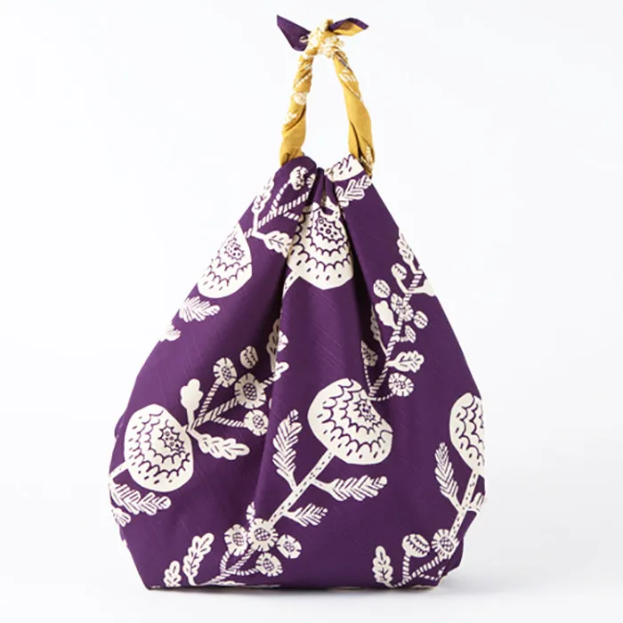 Omotenashi -  Double-Sided Dyeing Kiku (Chrysanthemum) Deep Purple 菊／濃紫（こきむらさき） - 105 x 105 cm     Furoshiki (Japanese Wrapping Cloth)