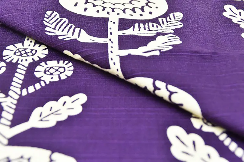 Omotenashi -  Double-Sided Dyeing Kiku (Chrysanthemum) Deep Purple 菊／濃紫（こきむらさき） - 105 x 105 cm     Furoshiki (Japanese Wrapping Cloth)