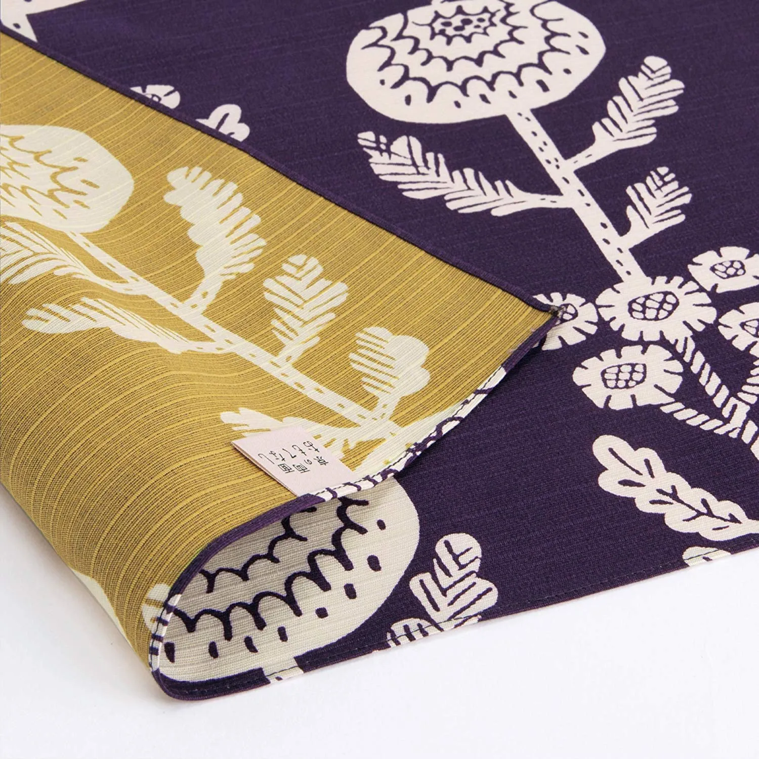 Omotenashi -  Double-Sided Dyeing Kiku (Chrysanthemum) Deep Purple 菊／濃紫（こきむらさき） - 105 x 105 cm     Furoshiki (Japanese Wrapping Cloth)