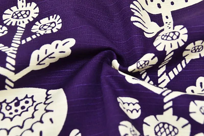 Omotenashi -  Double-Sided Dyeing Kiku (Chrysanthemum) Deep Purple 菊／濃紫（こきむらさき） - 105 x 105 cm     Furoshiki (Japanese Wrapping Cloth)
