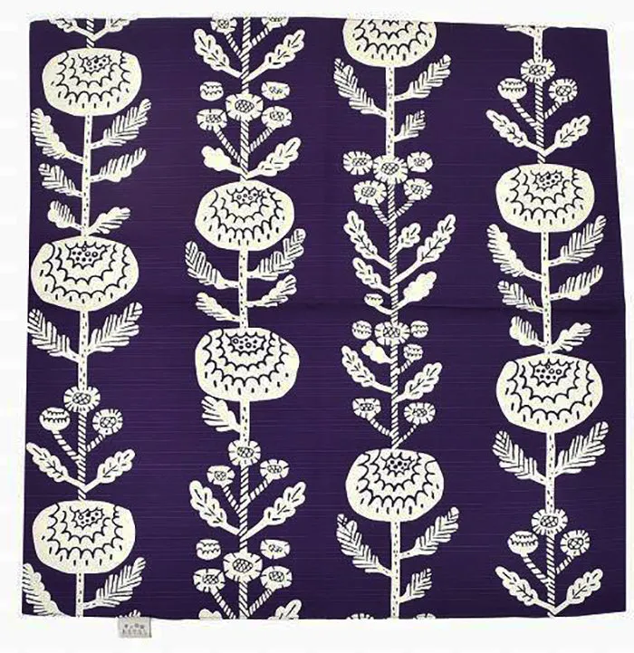 Omotenashi -  Double-Sided Dyeing Kiku (Chrysanthemum) Deep Purple 菊／濃紫（こきむらさき） - 105 x 105 cm     Furoshiki (Japanese Wrapping Cloth)