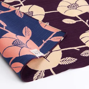 Omotenashi -  Double-Sided Dyeing Tsubaki (Camellia) Purple  椿／紫根色（しこんいろ）- 105 x 105 cm       Furoshiki (Japanese Wrapping Cloth)