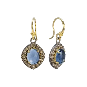 OVAL LONDON BLUE TOPAZ DROP EARRING