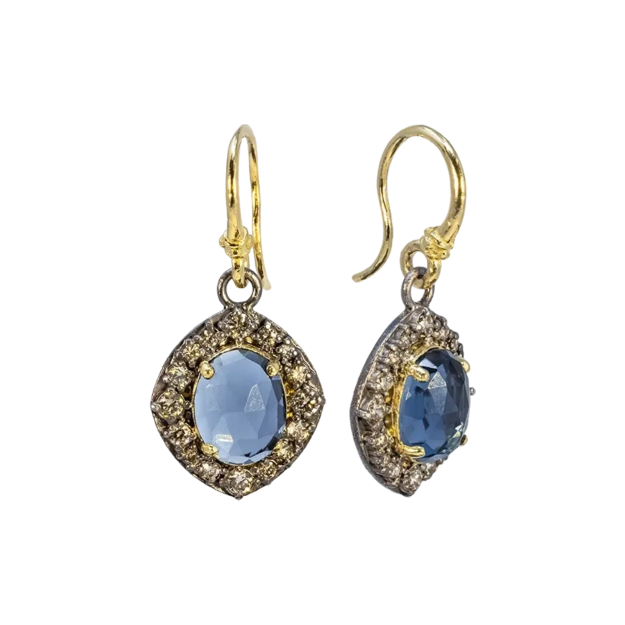 OVAL LONDON BLUE TOPAZ DROP EARRING