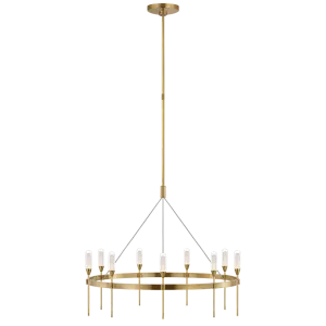 Overture Medium Ring Chandelier in Natural Brass with Clear Glass