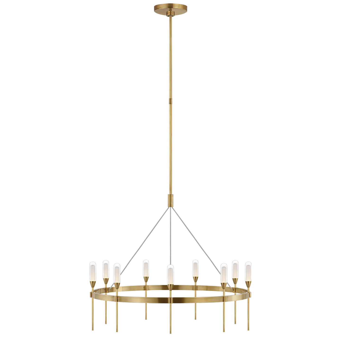 Overture Medium Ring Chandelier in Natural Brass with Clear Glass