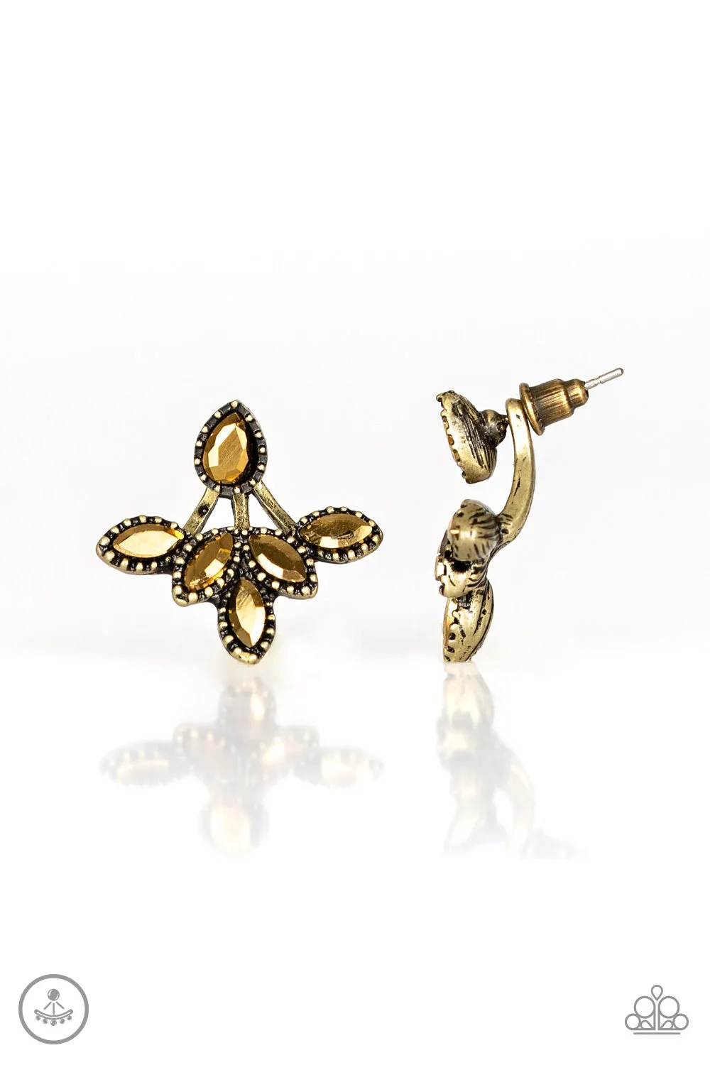 Paparazzi A Force To BEAM Reckoned With - Brass Post Earrings