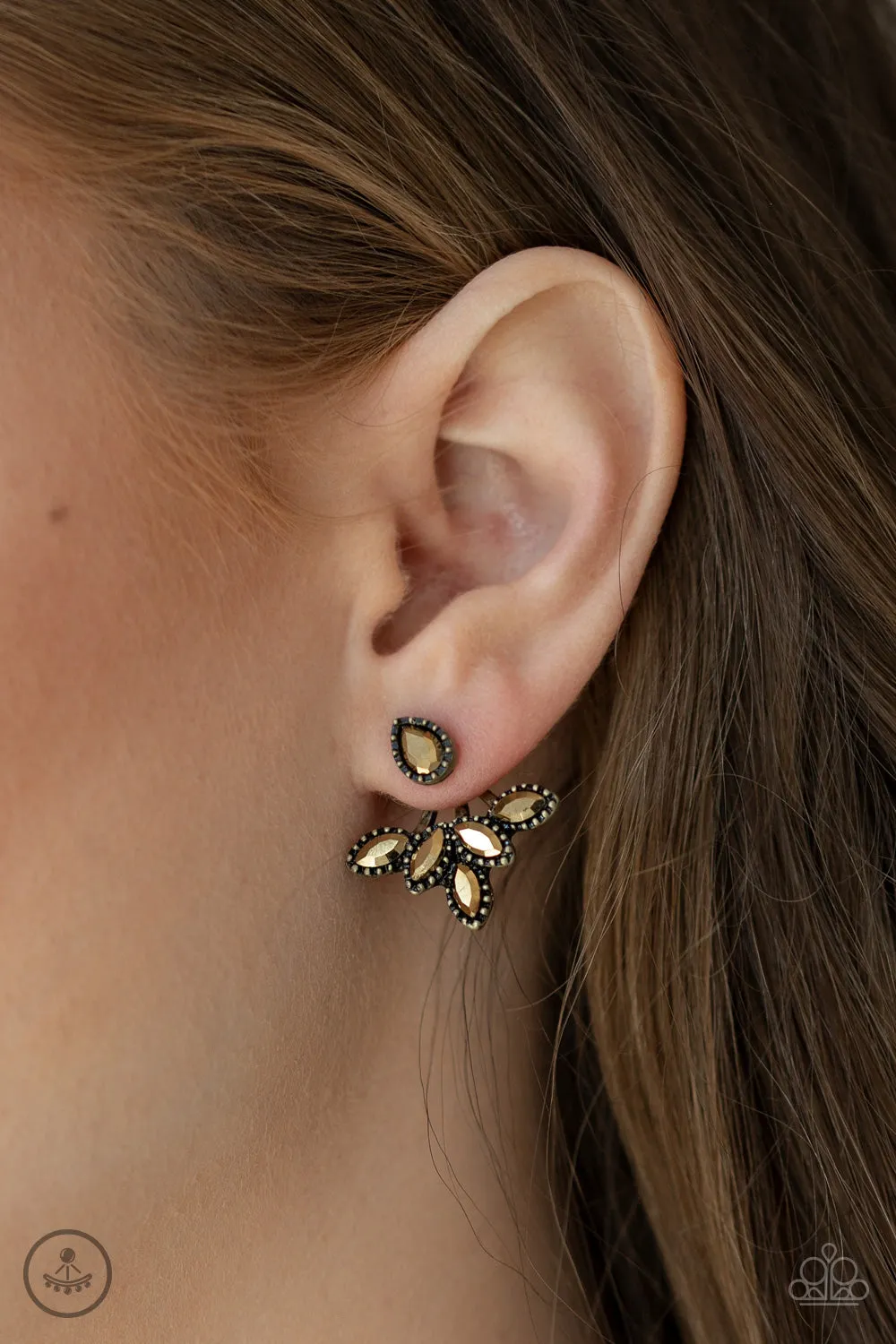 Paparazzi A Force To BEAM Reckoned With - Brass Post Earrings