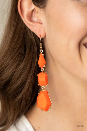 Paparazzi Geo Getaway Earrings Orange