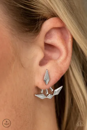Paparazzi - Metal Origami - Silver Earrings