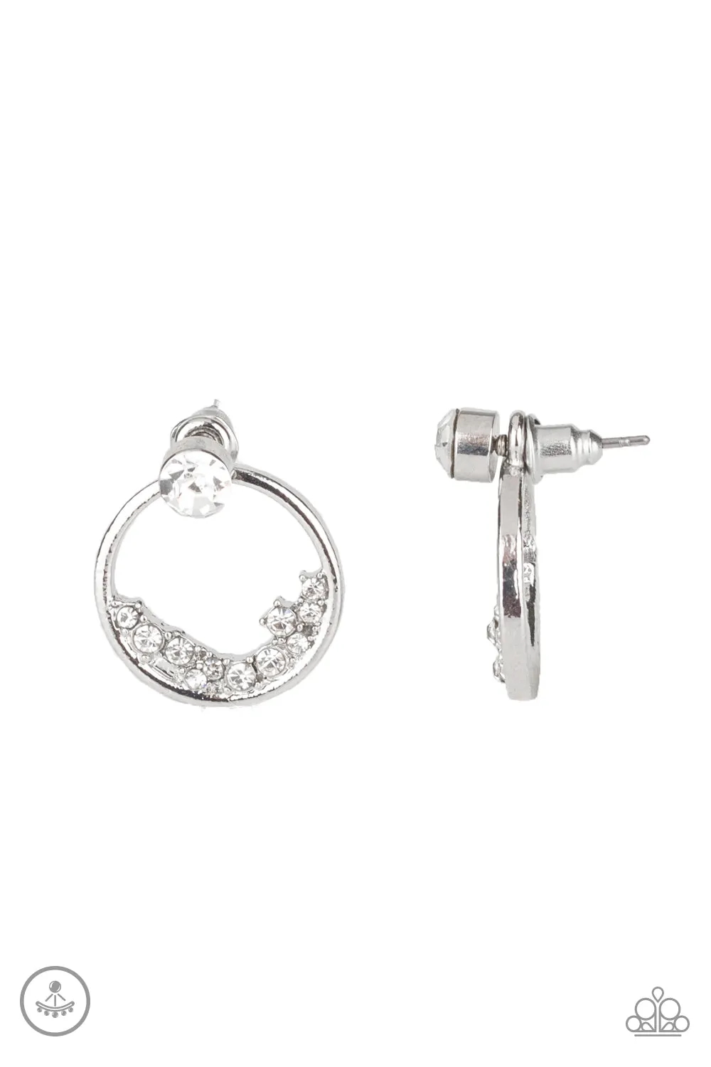 Paparazzi Rich Blitz - White Jacket Earrings
