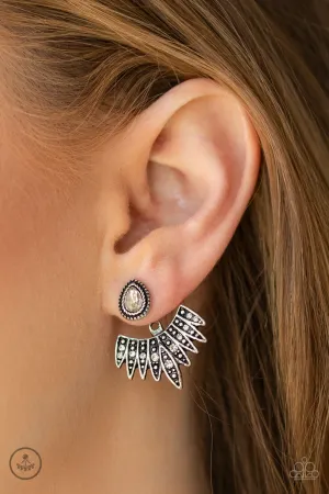 Paparazzi Wing Fling - White Jacket Earrings