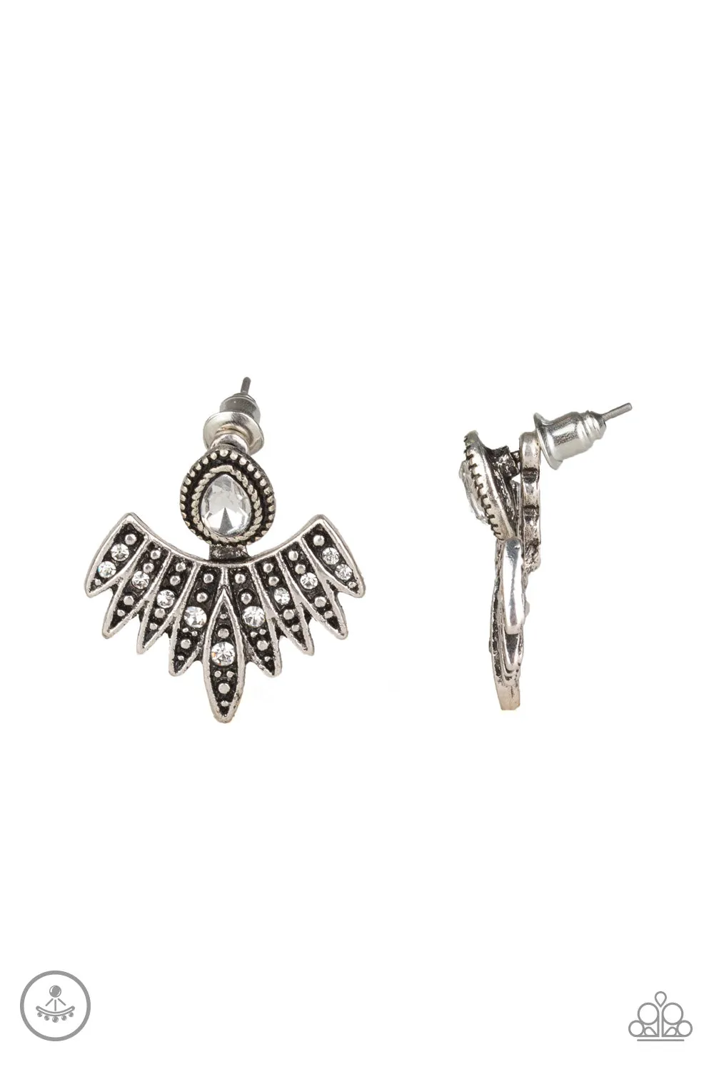 Paparazzi Wing Fling - White Jacket Earrings