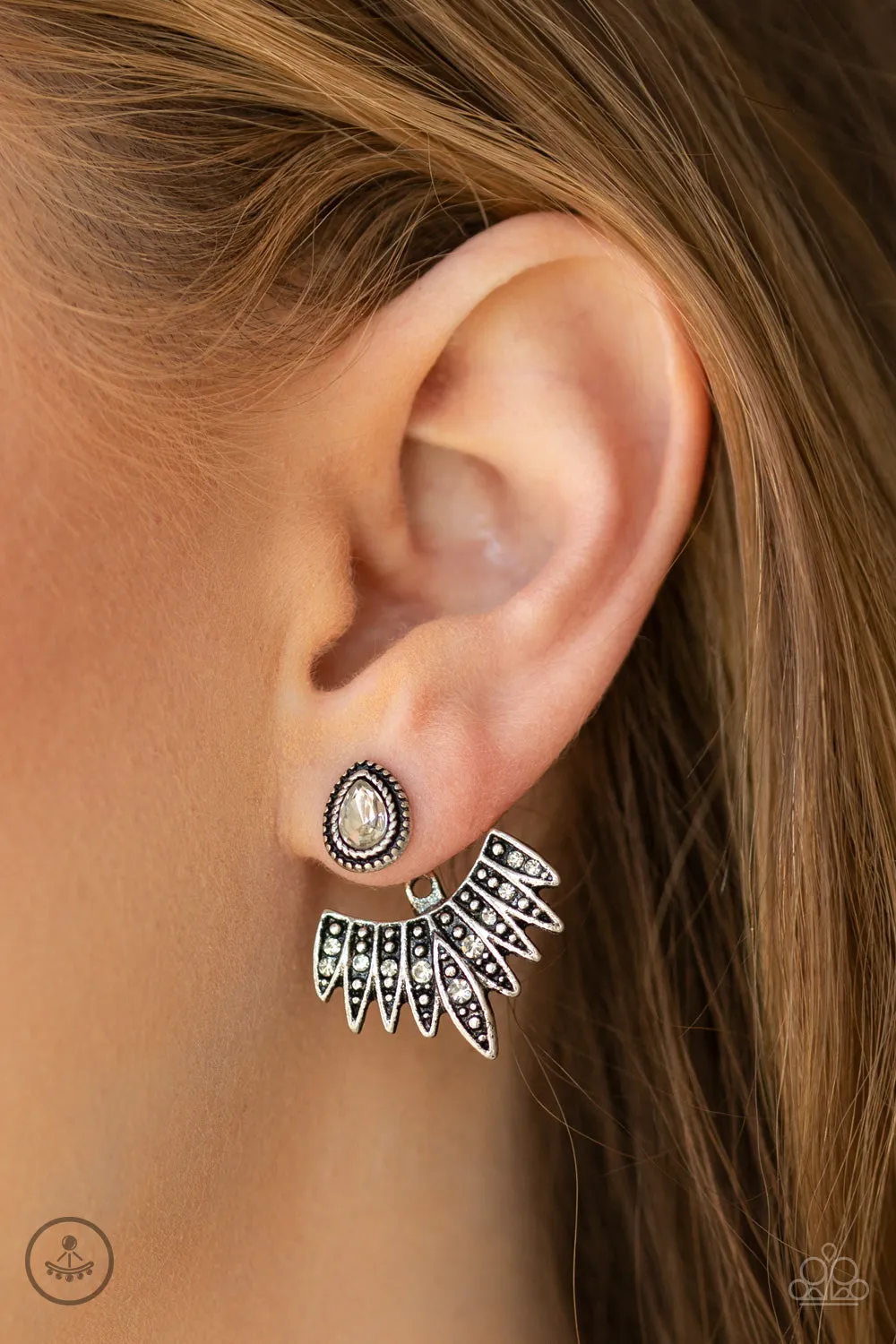 Paparazzi Wing Fling - White Jacket Earrings