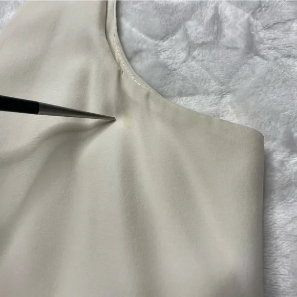 Parker Silk Colorblock Flounce Tiered Tank Mini Dress Cream Pink Orange Womens M