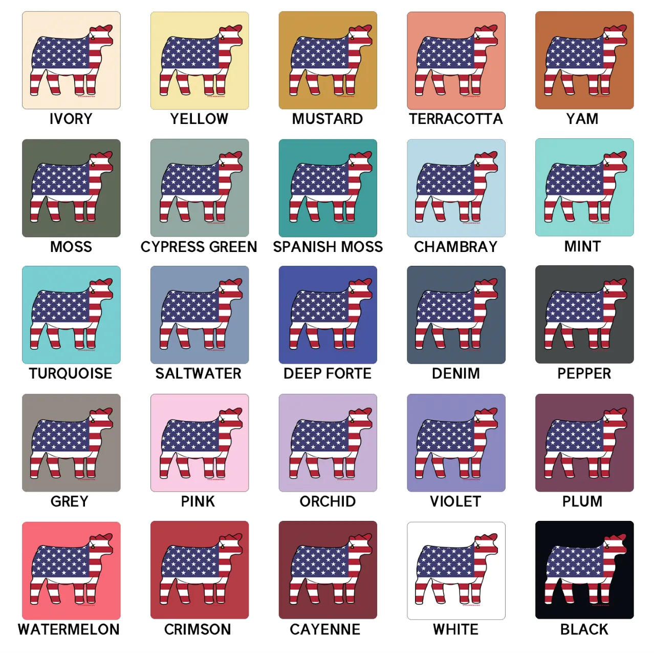 Patriotic Heifer ComfortWash/ComfortColor T-Shirt (S-4XL) - Multiple Colors!