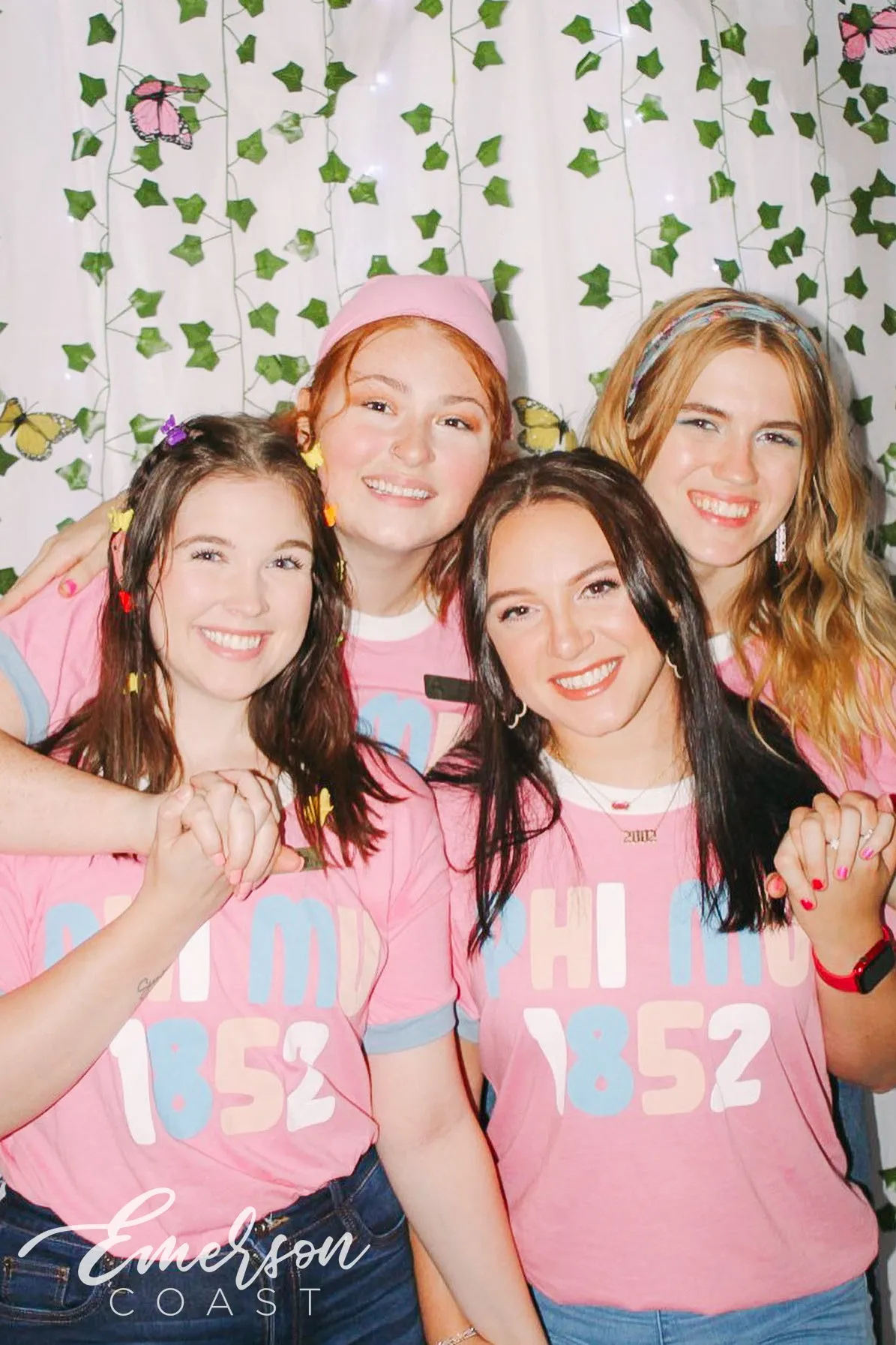 Phi Mu Pink Pastel Colorblock Ringer Tee