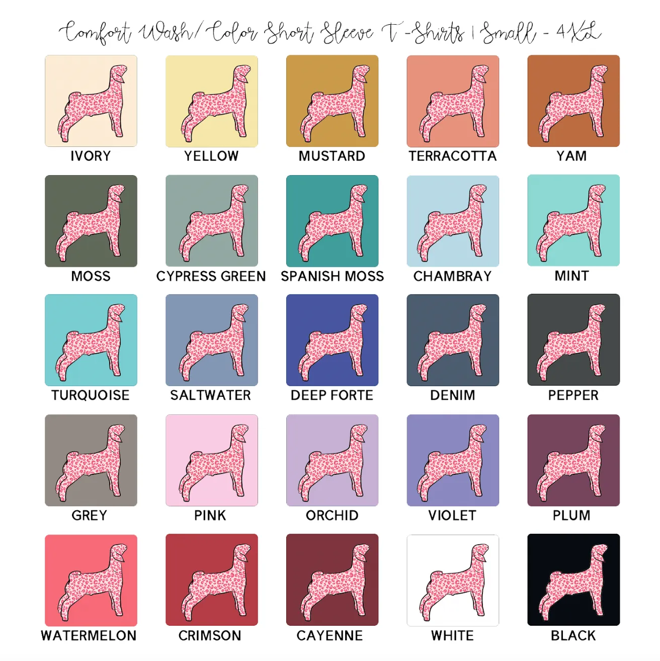 Pink Cheetah Goat ComfortWash/ComfortColor T-Shirt (S-4XL) - Multiple Colors!