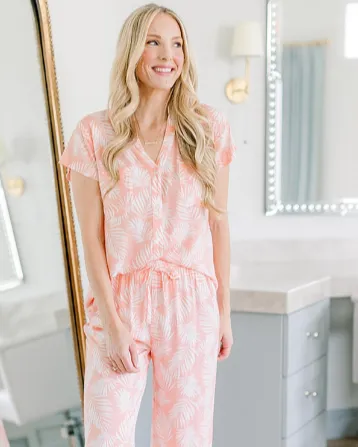 PJ Serena Getaway Coral Pant Set