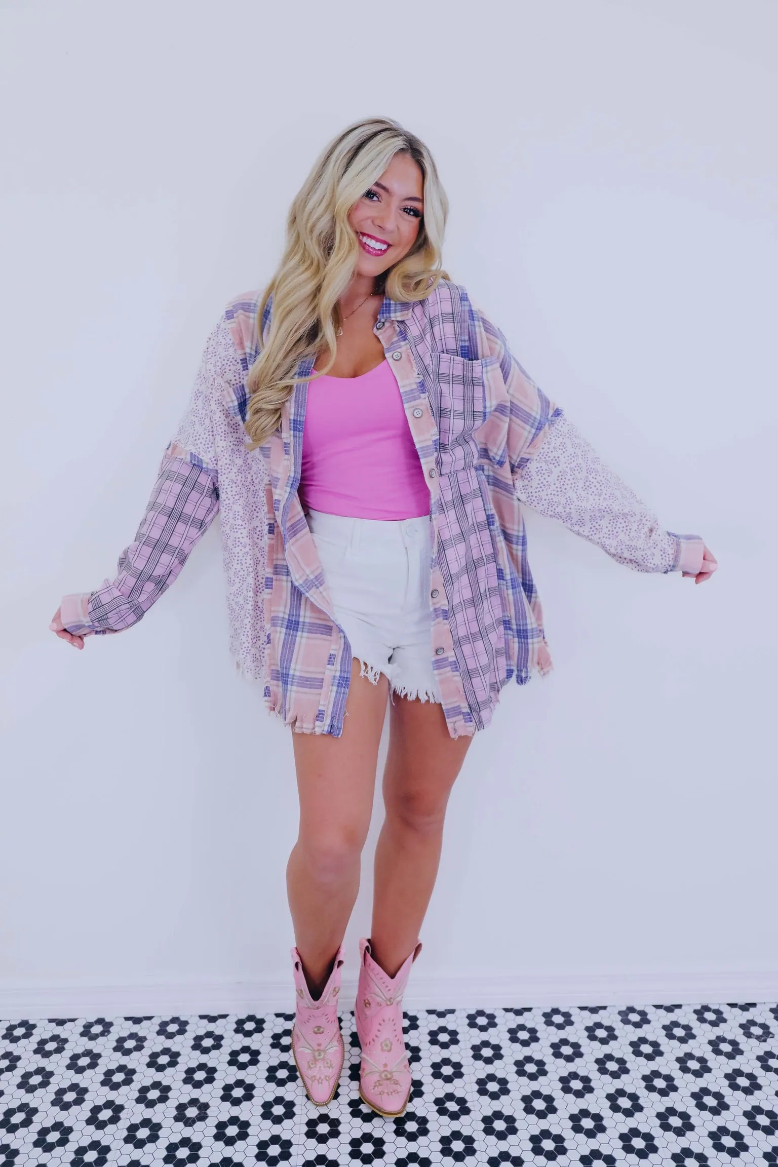 Plaid Perfection Colorblock Shirt - 2 Colors
